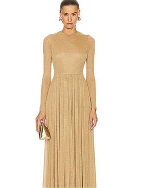 Zimmermann runway Gold Lyrical Lurex Long-Sleeve Maxi Dress 2023/24 collection**